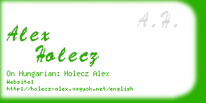 alex holecz business card